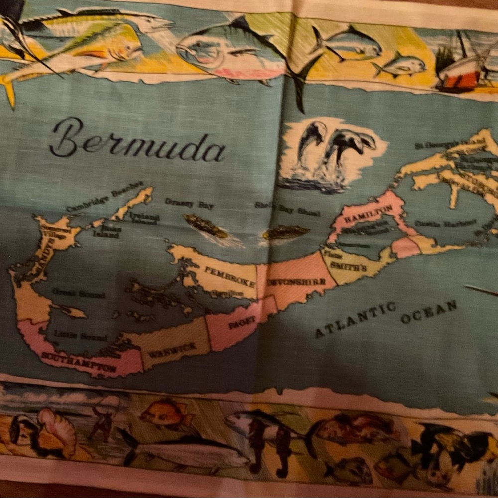 Bermuda Map Kitchen Towel